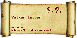 Velker István névjegykártya